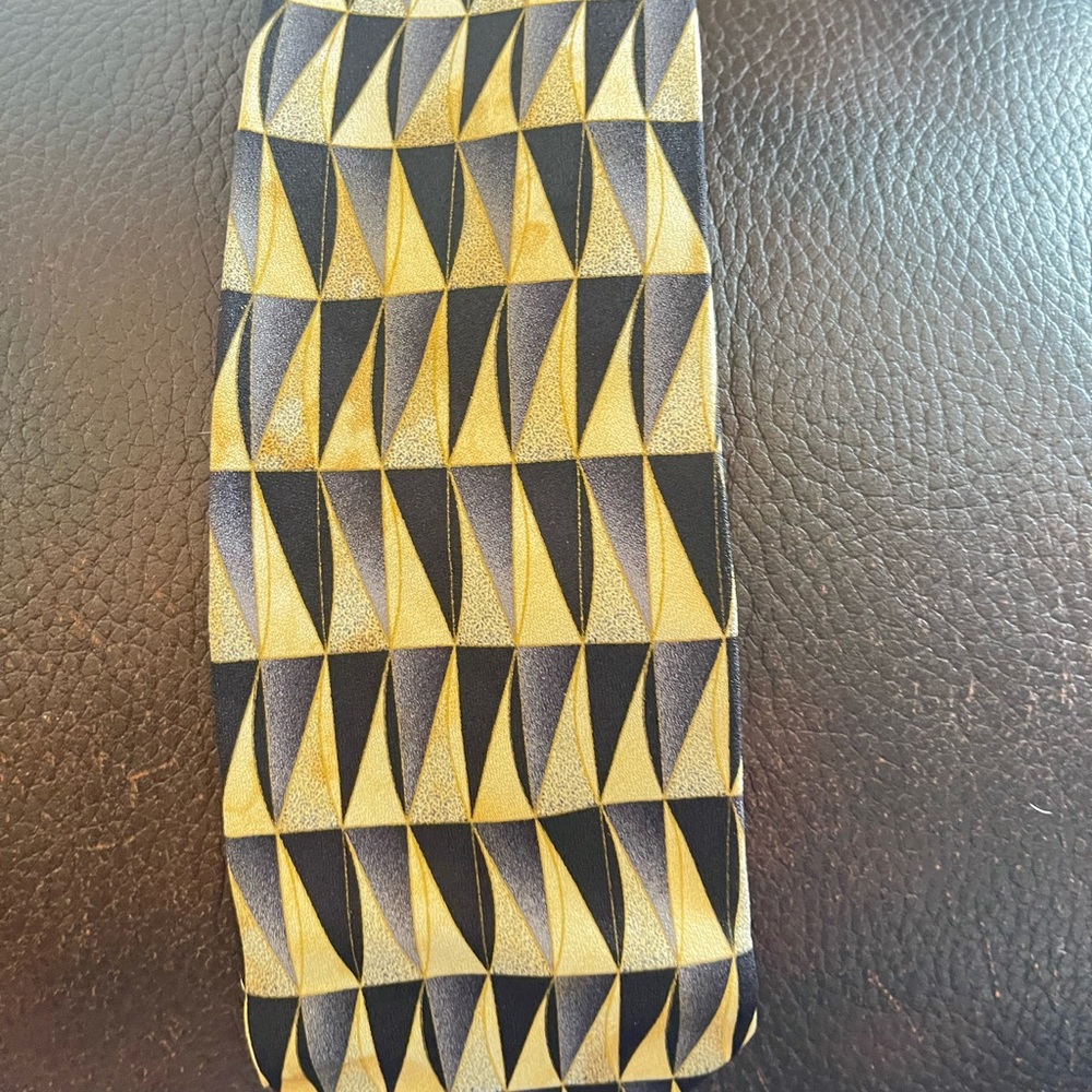 MEN'S BRUNO PIATTELLI Gold Black GEOMETRIC TIE - TIES - NECKWEAR - DESIGNER TIE